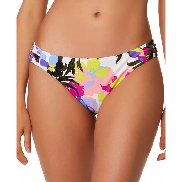 Bar III Paradise Garden White Floral Hipster Bikini Bottom Side Tab Size XL New - Picture 1 of 5